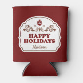 Prettige feestdagen koelbox Aangepaste naam Blikjeskoeler (Voorkant)