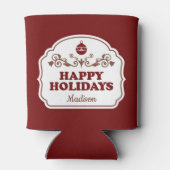 Prettige feestdagen koelbox Aangepaste naam Blikjeskoeler (Achterkant)