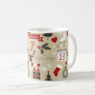 prettige feestdagen koffiemok