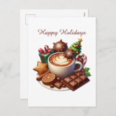 Prettige feestdagen koffiesneeuwman (Voorkant / Achterkant)