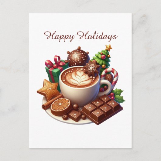 Prettige feestdagen koffiesneeuwman (Voorkant)