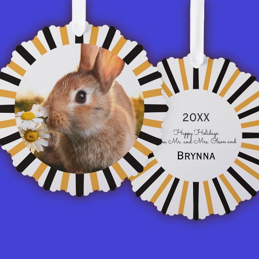 Prettige feestdagen Konijn Ornament Kaart