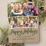 Prettige feestdagen Kraft Green Brush Script Briefkaart<br><div class="desc">Prettige feestdagen Briefkaart Kraft Green Brush Script</div>