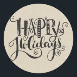 Prettige feestdagen Kraft Holiday Christmas Tree Ronde Sticker<br><div class="desc">Stickers</div>