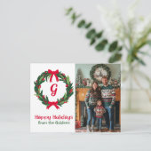 Prettige feestdagen Krans CUSTOM FOTO KERST (Staand voorkant)