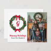 Prettige feestdagen Krans CUSTOM FOTO KERST (Voorkant / Achterkant)