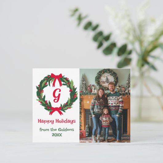 Prettige feestdagen Krans CUSTOM FOTO KERST (Staand voorkant)