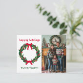 Prettige feestdagen Krans CUSTOM FOTO KERST (Staand voorkant)