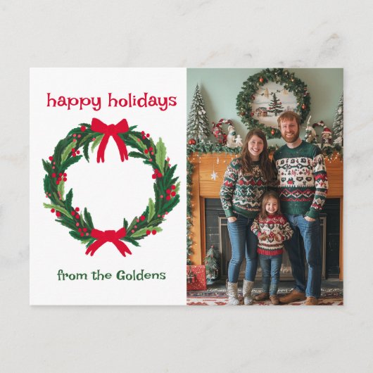 Prettige feestdagen Krans CUSTOM FOTO KERST (Voorkant)