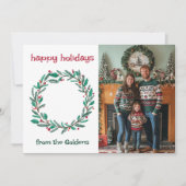 Prettige feestdagen Krans CUSTOM FOTO KERST Feestdagenkaart (Voorkant)