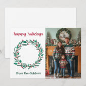 Prettige feestdagen Krans CUSTOM FOTO KERST Feestdagenkaart (Voorkant / Achterkant)