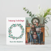 Prettige feestdagen Krans CUSTOM FOTO KERST Feestdagenkaart (Staand voorkant)