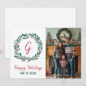 Prettige feestdagen Krans CUSTOM FOTO KERST Feestdagenkaart (Voorkant / Achterkant)