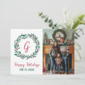 Prettige feestdagen Krans CUSTOM FOTO KERST Feestdagenkaart (Staand voorkant)