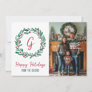Prettige feestdagen Krans CUSTOM FOTO KERST Feestdagenkaart