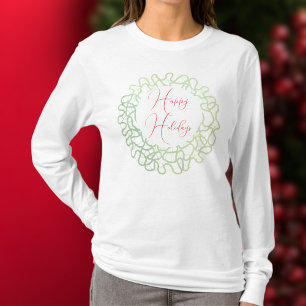 Prettige feestdagen Krans groen wit eenvoudig mini T-shirt