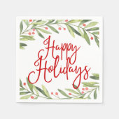 Prettige feestdagen Krans Kerstmis Cocktail Party Servet (Voorkant)