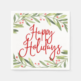 Prettige feestdagen Krans Kerstmis Cocktail Party Servet