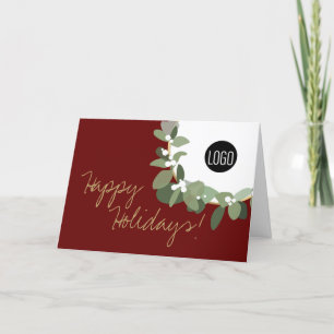 Prettige feestdagen Krans Logo Company Red Christm Kaart