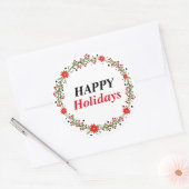 Prettige feestdagen Krans met bloemen Kerstmis Ronde Sticker (Envelop)