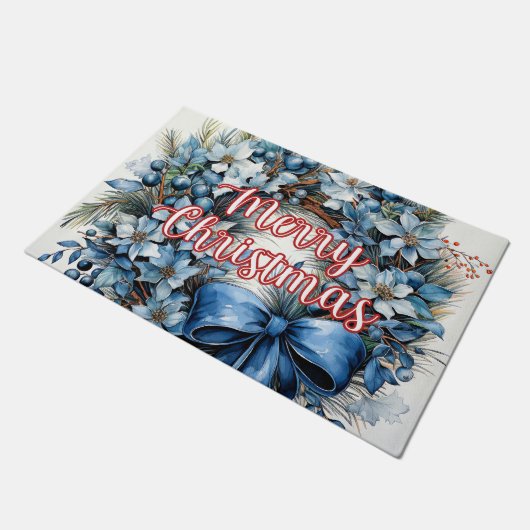 Prettige feestdagen Krans | Vrolijk kerstfeest Deurmat (Schuin)