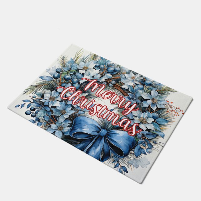 Prettige feestdagen Krans | Vrolijk kerstfeest Deurmat (Schuin)