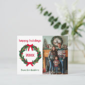 Prettige feestdagen Kransslagader Jaar CUSTOM FOTO (Staand voorkant)