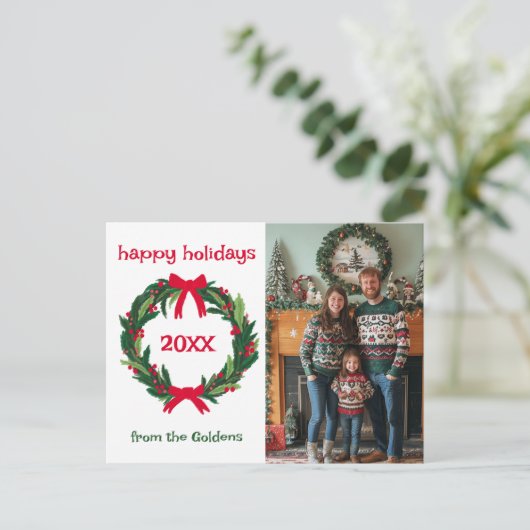 Prettige feestdagen Kransslagader Jaar CUSTOM FOTO (Staand voorkant)