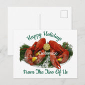 Prettige feestdagen Kreeft Dinner Thunder_Cove Briefkaart (Voorkant / Achterkant)