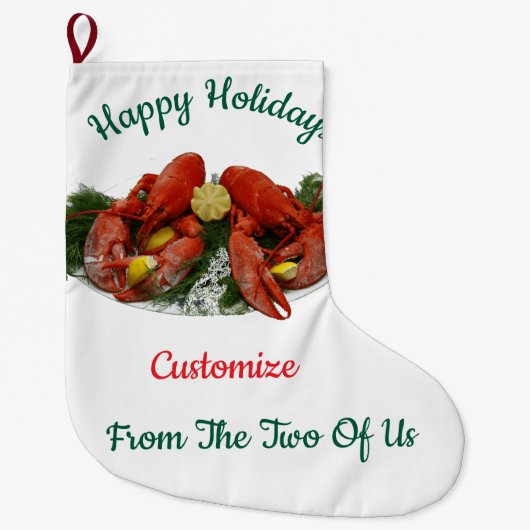 Prettige feestdagen Kreeft Dinner Thunder_Cove Grote Kerstsok (Voorkant)