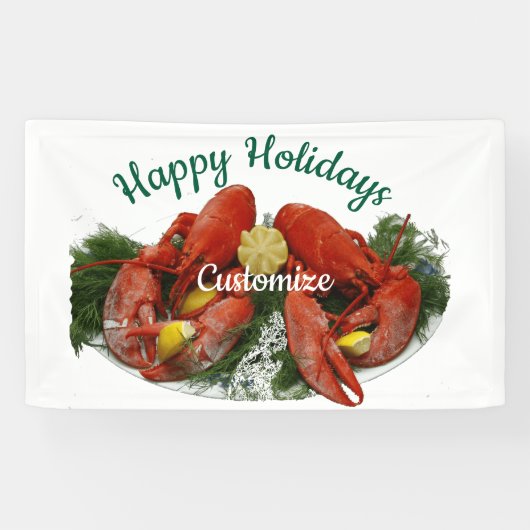 Prettige feestdagen Kreeft Dinner Thunder_Cove Spandoek (Horizontaal)