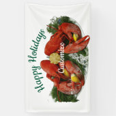 Prettige feestdagen Kreeft Dinner Thunder_Cove Spandoek (Verticaal)