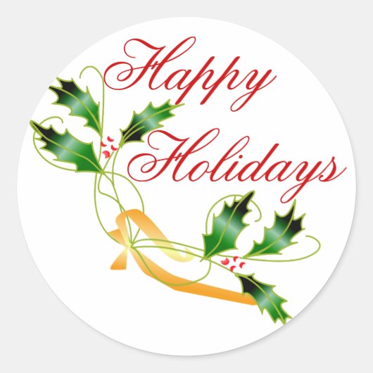 PRETTIGE FEESTDAGEN KRW RONDE STICKER (Voorkant)