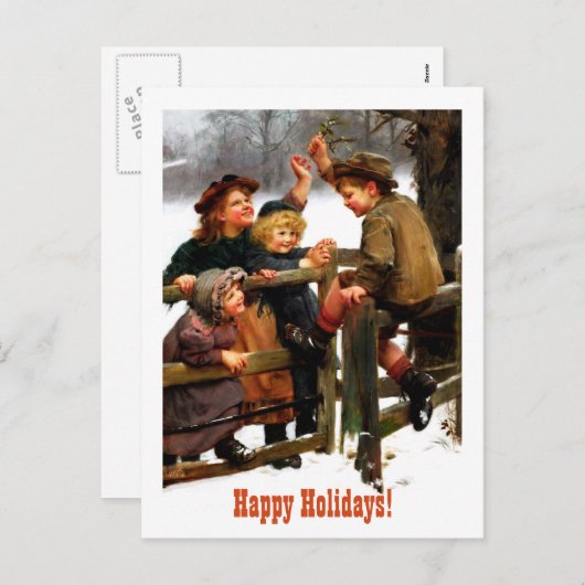 prettige feestdagen.  kunst feestdagenkaart (Voorkant / Achterkant)