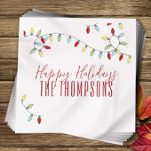 prettige feestdagen Kute Colorful String Lights Servet