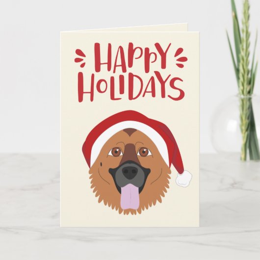 prettige feestdagen - Kute German Shepherd Kerstmi Kaart (Voorkant)