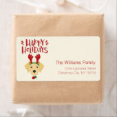 prettige feestdagen - Kute Labrador Kerstmis Etiket (Insitu)