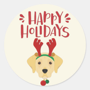 prettige feestdagen - Kute Labrador Kerstmis Ronde Sticker