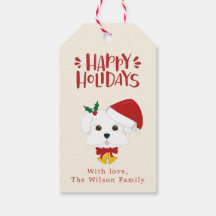 prettige feestdagen - Kute Maltese hond Kerstmis