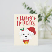 prettige feestdagen - Kute Maltese kerst Briefkaart (Staand voorkant)