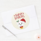 prettige feestdagen - Kute Maltese kerst Ronde Sticker (Envelop)