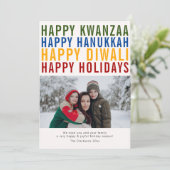 Prettige feestdagen, Kwanzaa, Diwali, Chanoeka Feestdagenkaart (Staand voorkant)