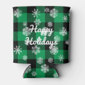 prettige feestdagen l Snowflakes Green Buffalo Pla Blikjeskoeler (Voorkant)