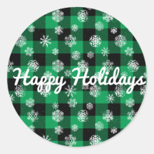 prettige feestdagen l Snowflakes Green Buffalo Pla