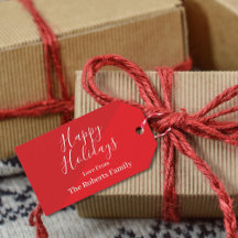 Prettige feestdagen Label Aangepast rood