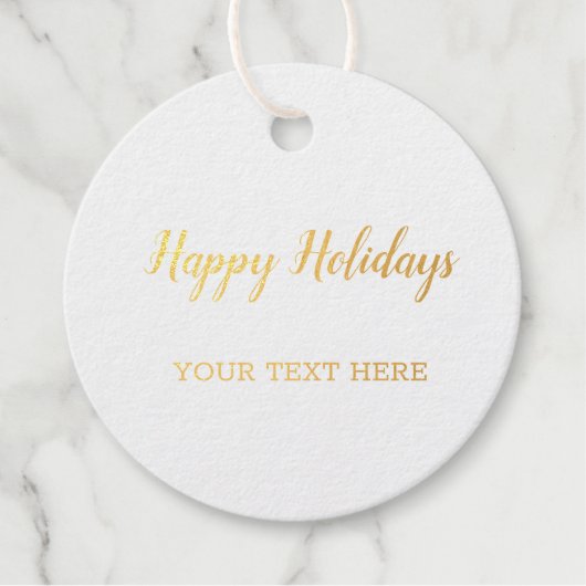 PRETTIGE FEESTDAGEN LABEL EENVOUDIGE GOUDEN FOIL (Voorkant)