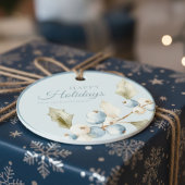 Prettige feestdagen Label Elegante bessen