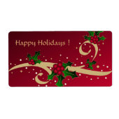 Prettige feestdagen -Label Etiket (Voorkant)