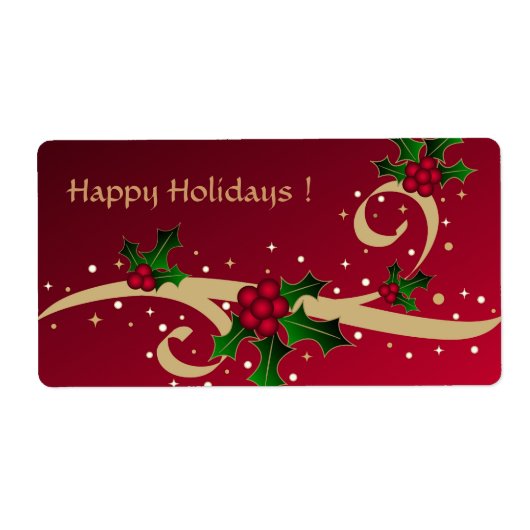 Prettige feestdagen -Label Etiket (Voorkant)