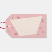 Prettige feestdagen label Flamingo Santa Pink Cadeaulabel (Achterkant Horizontaal)